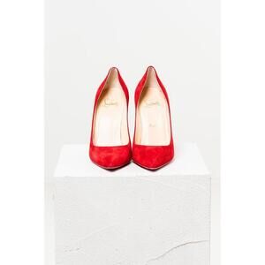 Christian Louboutin Red Suede Pointed Toe Pump